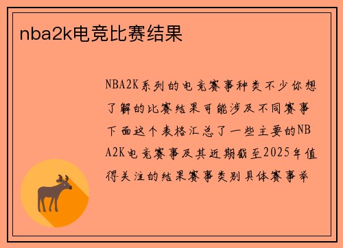nba2k电竞比赛结果